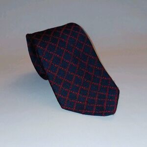 Frito Lay Men's Necktie 3.75" x 57" Navy Red Grid Pattern Tie